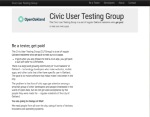 screenshot of Civic User Testing Group (CUT Group)