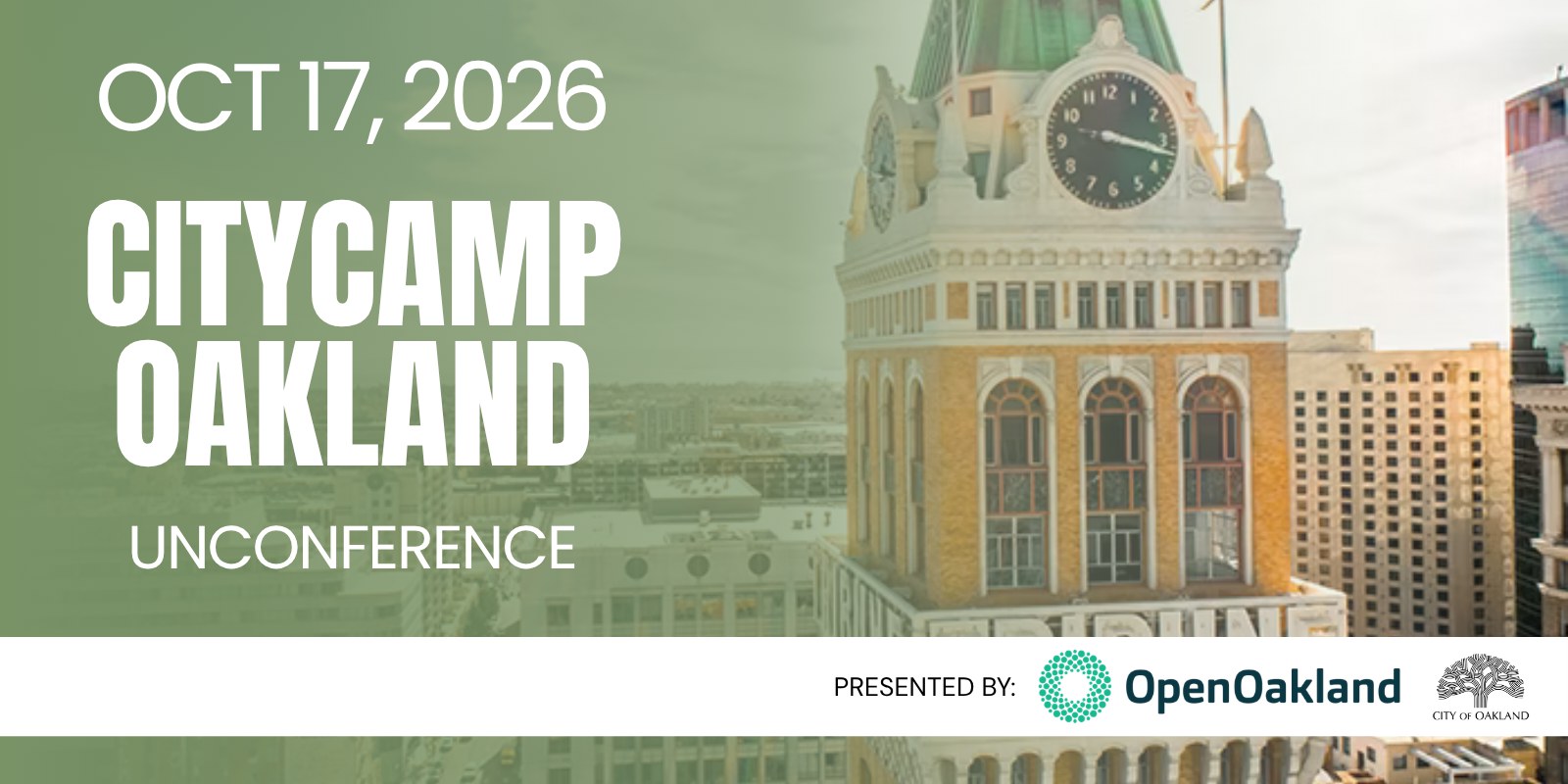 Banner for CityCamp Oakland Unconference, Oct 17, 2026