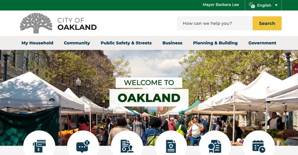 screenshot of City of Oakland Website Accessibility