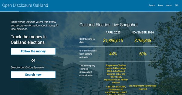 screenshot of Open Disclosure Oakland
